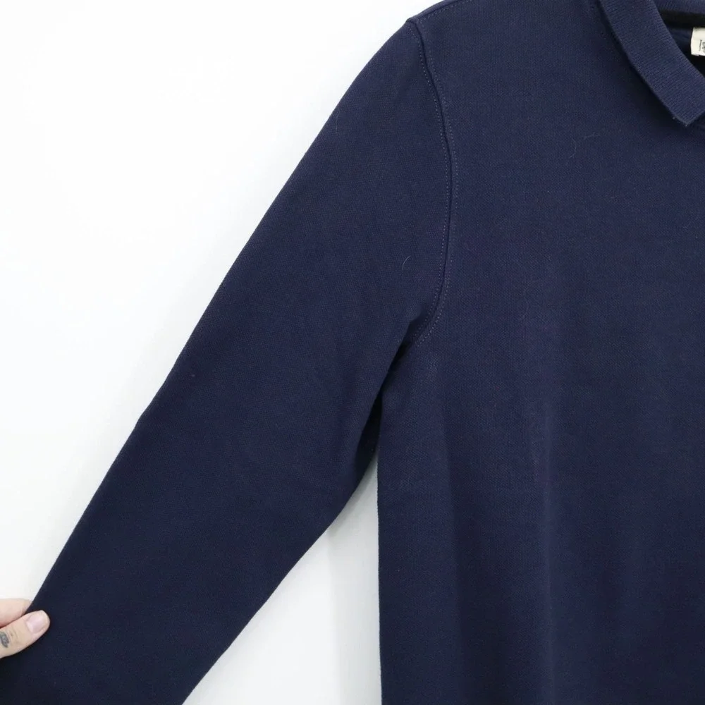 J. Crew Piqué‎ Fleece Sweatshirt Men XS Blue Preppy Academia Collegiate Classic